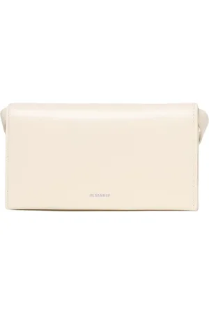 Jil Sander Tassen, Dames, , ONE Size, Elegante Ivoor Leren Clutch Tas