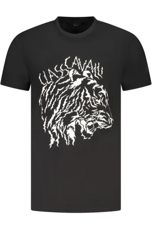 Roberto Cavalli Tops, Heren, Zwart, 2Xl, Katoen, Zwart Katoenen T-Shirt