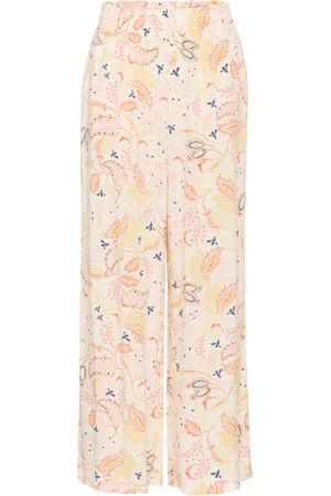 Part Two Broeken, Dames, Veelkleurig, 2Xl, Paisley Print Wijde Pijp Broek