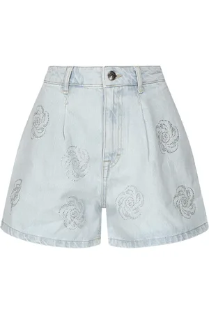 ROTATE Korte broeken, Dames, Blauw, W25, Denim, Denim Studs Shorts