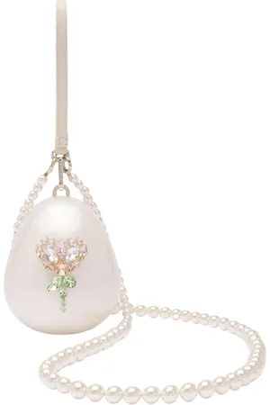 Simone Rocha Tassen, Dames, Wit, ONE Size, Witte Elegante Clutch met Details