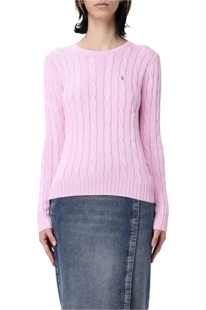 Ralph Lauren Truien, Dames, Roze, M, Navy Cable Gebreide Trui