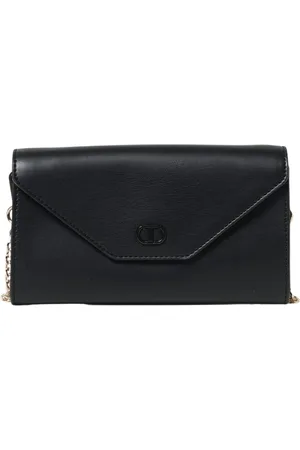Twin-Set Tassen, Dames, Zwart, ONE Size, Leer, Zilveren Clutch Tas