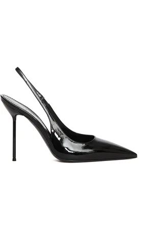 PARIS TEXAS Schoenen, Dames, Zwart, 37 EU, Leer, Zwarte Slingback Pumps voor Vrouwen