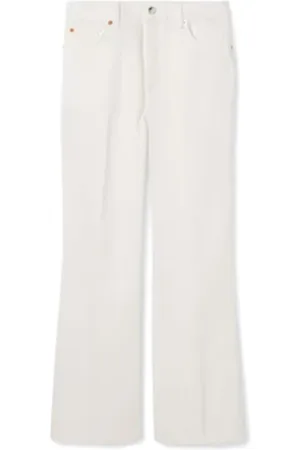 Gucci Broeken, Dames, Wit, W28, Katoen, Witte Crop Flare Broek