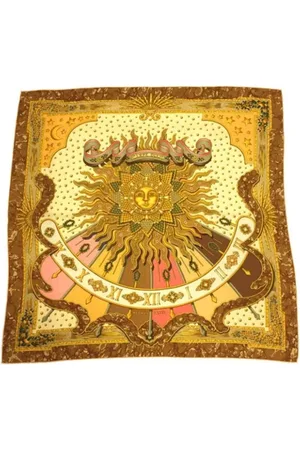 Hermès Pre-owned, Dames, Geel, ONE Size, Pre-owned Silk scarves