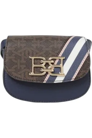 Bally Tassen, Dames, Blauw, ONE Size, Katoen, Blauwe Monogram Crossbody Tas
