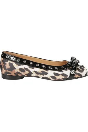 Ganni Schoenen, Dames, Veelkleurig, 36 EU, Luipaard Ballerina Flats