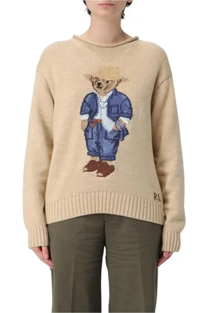 Ralph Lauren Truien, Dames, , XS, Katoen, Elegant Bear Knit Pullover Sweater
