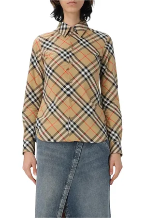 Burberry Blouses & Shirts, Dames, , M, Katoen, Klassieke Geruite Katoenen Overhemd