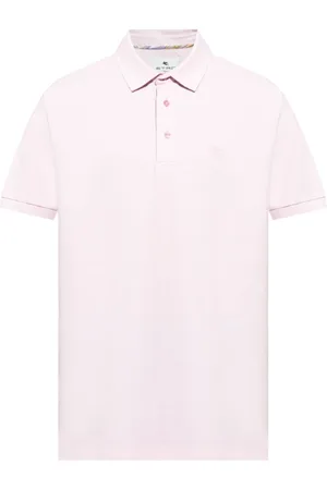 Etro Tops, Heren, Roze, XL, Katoen, Luxe Wit T-Shirt Polo