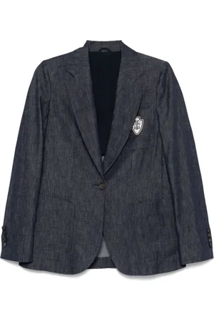 Brunello Cucinelli Jassen, Dames, Zwart, S, Denim, Denim Blazer voor stijlvolle outfits