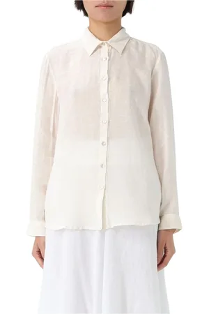 120% Lino Blouses & Shirts, Dames, , L, Linnen, Elegante Linnen Button Down Shirt