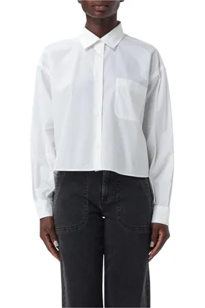 A.P.C. Blouses & Shirts, Dames, Wit, M, Katoen, Witte Oxford Overhemd Ruime Pasvorm