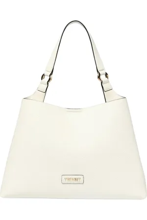 Twin-Set Tassen, Dames, Wit, ONE Size, Leer, Witte Mini Gestructureerde Top Handtas