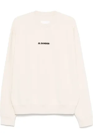 Jil Sander Sweatshirts & Hoodies, Heren, Wit, S, Katoen, Witte Sweater Ss 25