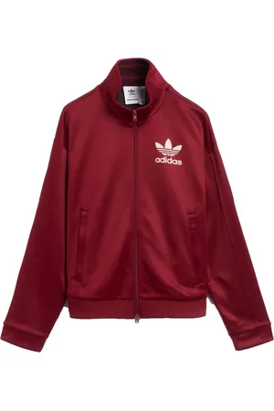 adidas Sweatshirts & Hoodies, Dames, Paars, S, Polyester, Bordeaux Trainingsjack met Zijprint