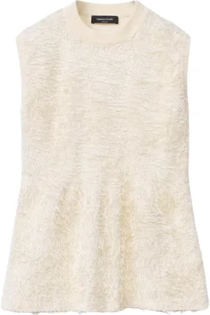 Fabiana Filippi Truien, Dames, Wit, XS, Elegante Gebreide Mouwloze Top