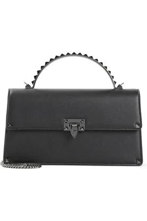 VALENTINO GARAVANI Tassen, Dames, Zwart, ONE Size, Leer, Zwarte Schoudertas voor Vrouwen
