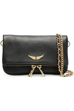 Zadig & Voltaire Tassen, Dames, Zwart, ONE Size, Iconische Zwarte Leren Clutch Tas
