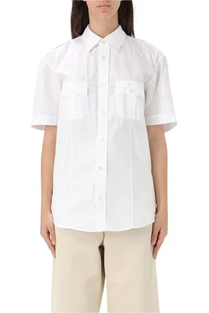 Blauer Blouses & Shirts, Dames, Wit, XL, Witte Button-Up Shirt voor Vrouwen