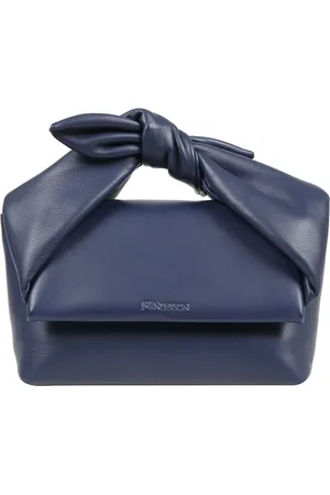 J.W.Anderson Tassen, Dames, Blauw, ONE Size, Leer, Twister tas in glad leer