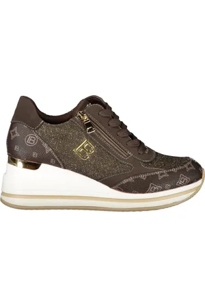 Laura Biagiotti Schoenen, Dames, Bruin, 37 EU, Bruine Sportieve Sneakers met Zijrits