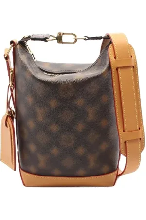 LOUIS VUITTON Pre-owned, Heren, Bruin, ONE Size, Leer, Tweedehands Canvas Louis Vuitton tassen