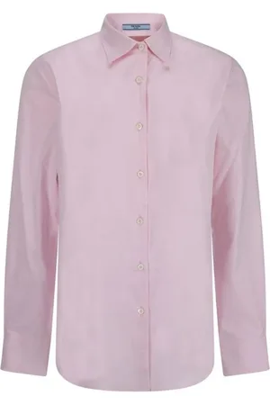 Prada Blouses & Shirts, Dames, Roze, L, Katoen, Roze Poplin Blouse Lange Mouw