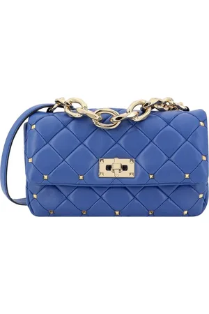 VALENTINO GARAVANI Tassen, Dames, Blauw, ONE Size, Stijlvolle Blauwe Crossbody Tas met Gewatteerde Details