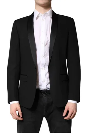 Dolce & Gabbana Pakken, Heren, Zwart, S, Wol, Luxe Zijdeblend Slim Fit Blazer