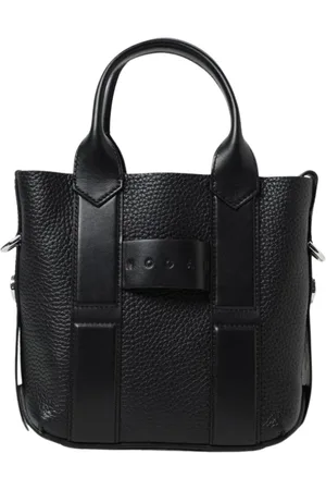 Hogan Tassen, Dames, Zwart, ONE Size, Leer, Gestructureerde leren tas in zwart
