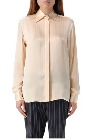 Tom Ford Blouses & Shirts, Dames, Oranje, XS, Elegante Perzik Zijden Blouse