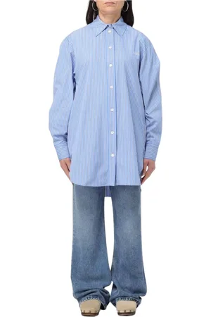 Isabel Marant Blouses & Shirts, Dames, Blauw, XS, Katoen, Gestreept katoenen overhemd
