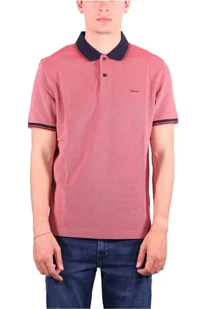 GANT Tops, Heren, Roze, M, Katoen, Kleurrijke Piqué Polo Shirt