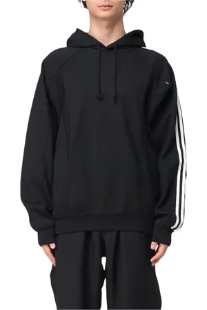 Y-3 Sweatshirts & Hoodies, Heren, Zwart, S, Katoen, Zwart Logo Hoodie Relaxte Pasvorm