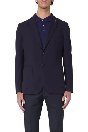 Manuel Ritz Jassen, Heren, Blauw, XL, Leer, Blauwe Stretch Blazer voor Mannen