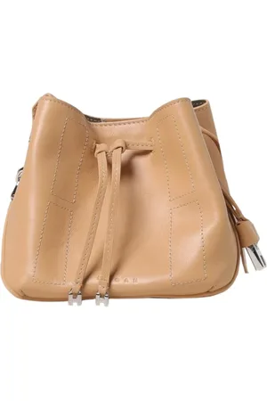 Hogan Tassen, Dames, Bruin, ONE Size, Zwarte Leren Trekkoord Crossbody Tas