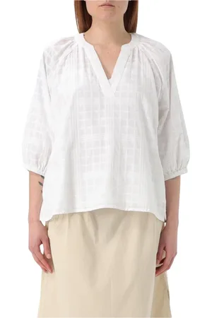 Barbour Blouses & Shirts, Dames, Wit, M, Katoen, Witte Katoenen Longsleeve Top