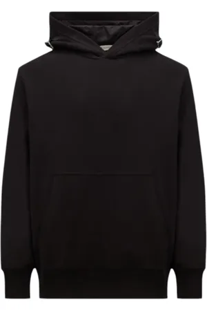 Moncler Sweatshirts & Hoodies, Heren, Zwart, L, Katoen, Verstelbare Hoodie met Logobanden