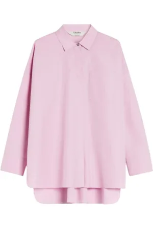 Max Mara Blouses & Shirts, Dames, Roze, 2Xs, Katoen, Zachte Katoenen Poplin Shirt