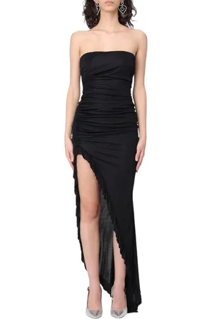 ANIYE BY Kleedjes, Dames, Zwart, M, Polyester, Zwarte Asymmetrische Maxi Jurk