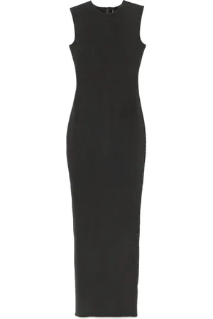 Entire Studios Kleedjes, Dames, Zwart, XS, Katoen, Zwarte Mouwloze Maxi Jurk