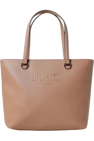Liu Jo Tassen, Dames, Bruin, ONE Size, Zwarte Reliëf Tote Tas