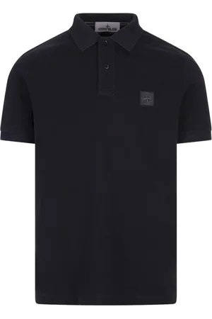 Stone Island Tops, Heren, Blauw, S, Blauw Poloshirt met Kompas Logo
