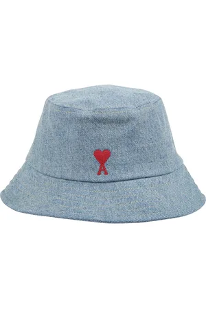 Ami Accessoires, Heren, Blauw, M, Katoen, Perzik Effect Katoenen Bucket Hoed