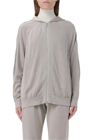 Brunello Cucinelli Sweatshirts & Hoodies, Dames, Grijs, L, Levendige Multicolor Gebreide Trui