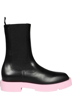 Givenchy Schoenen, Dames, Zwart, 36 EU, Leer, Zwarte Leren Chelsea Enkellaarzen