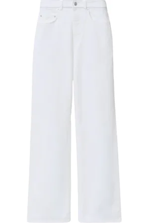 Fabiana Filippi Jeans, Dames, Wit, 3Xs, Katoen, Witte Wijde Pijp Broek Vrouwen Elegant
