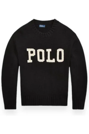 Ralph Lauren Truien, Dames, Zwart, M, Katoen, Stijlvolle Polo Pullover Sweater
